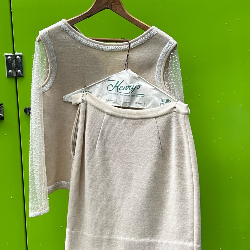 Cream Glittery Skirt and Shirt Set
